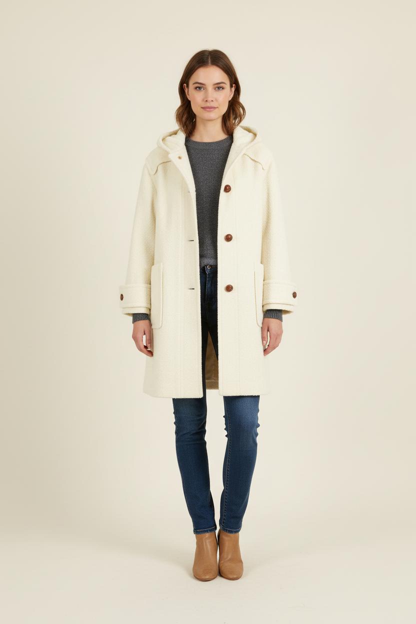Manteau à Capuche Écru - Taille S/36