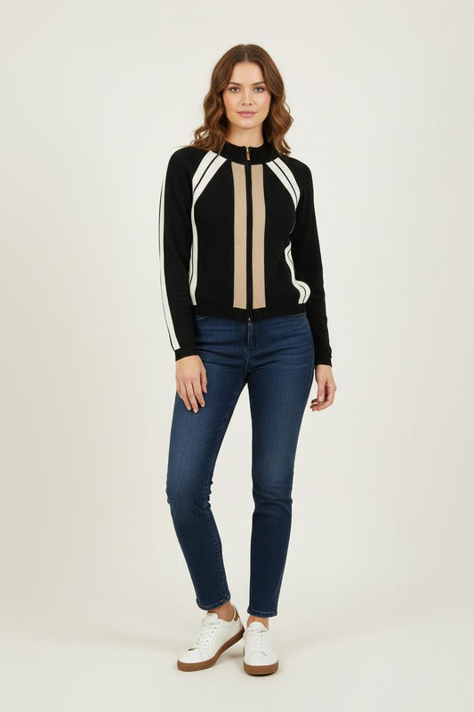 Cardigan Noir et Beige - Taille S/36