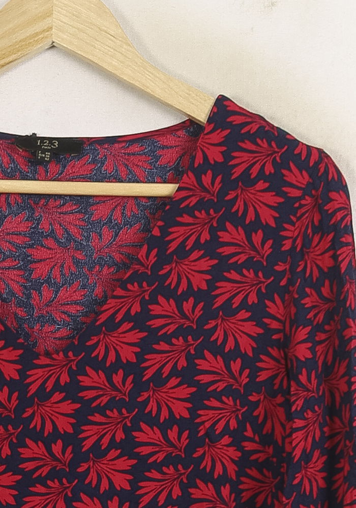 Blouse Rouge et Noire - Taille L/40