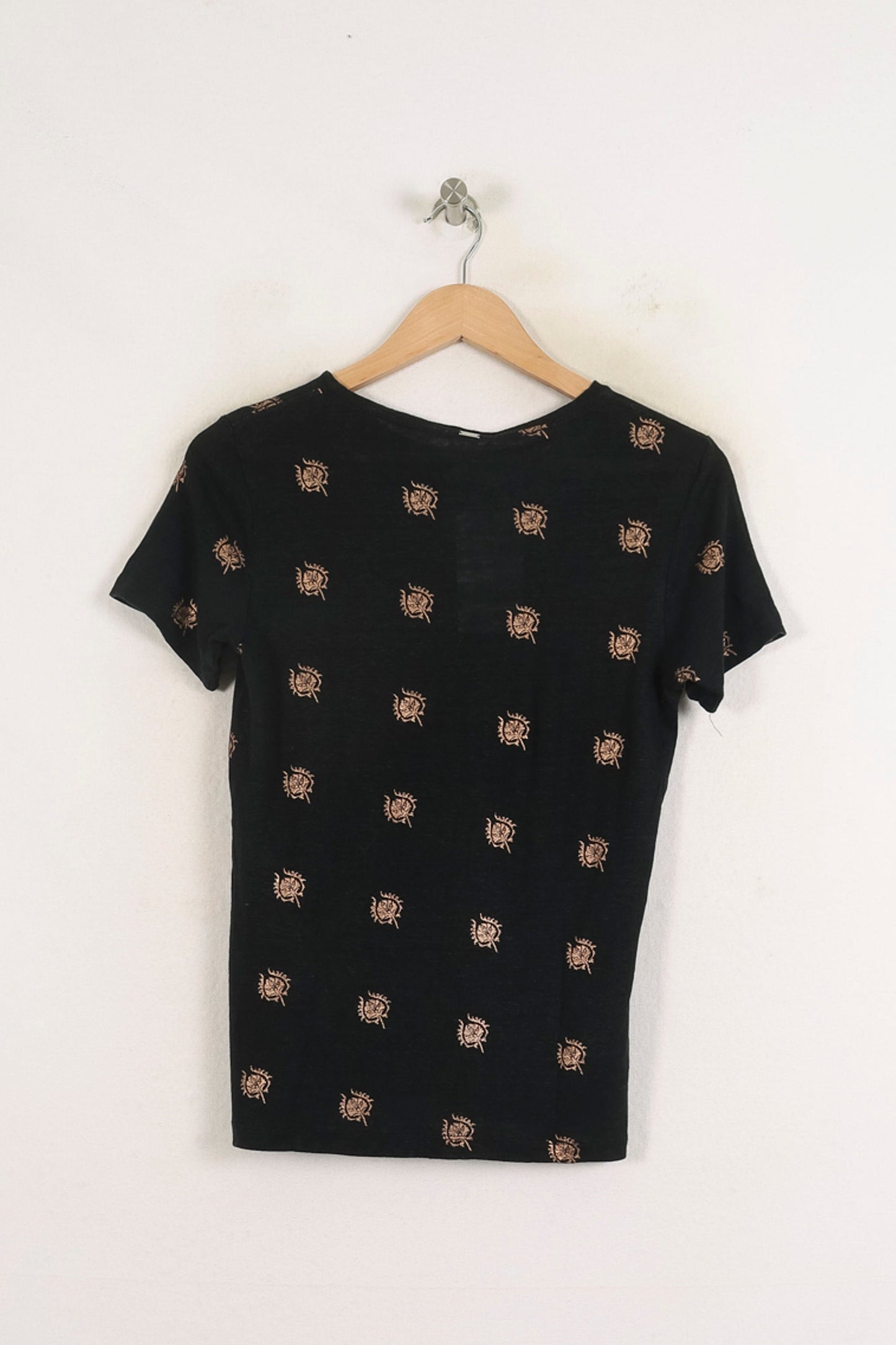 Tee-shirt Noir et Doré - Taille S/36