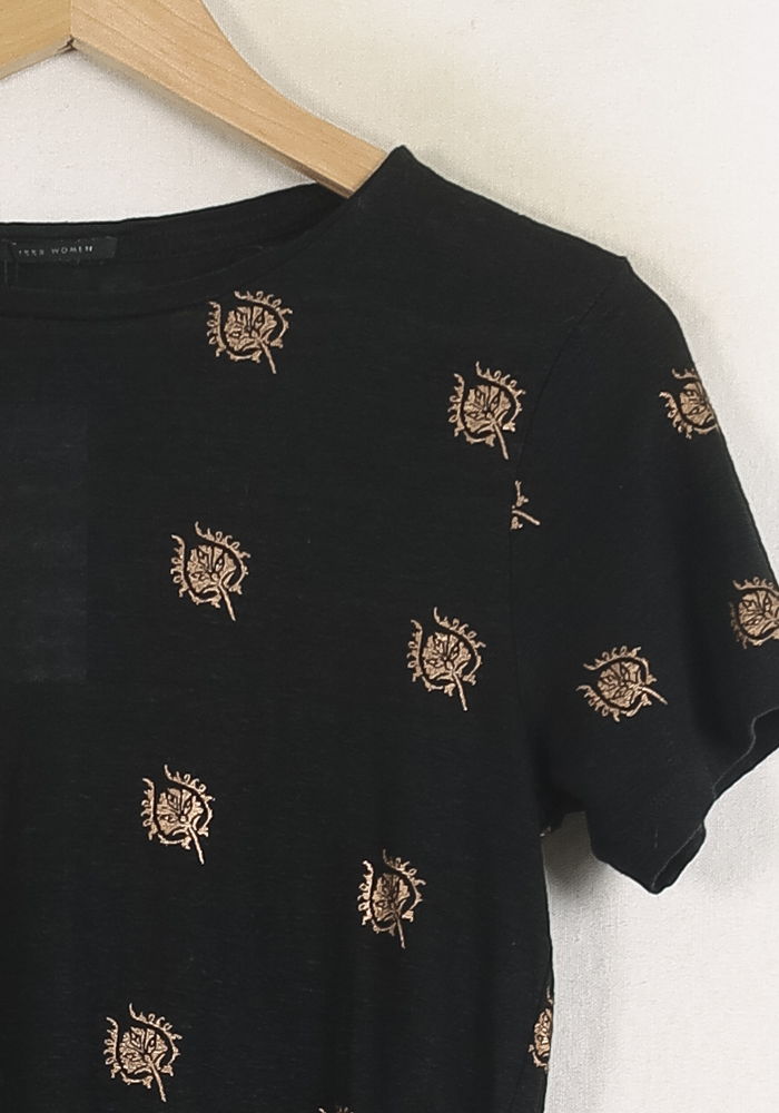 Tee-shirt Noir et Doré - Taille S/36