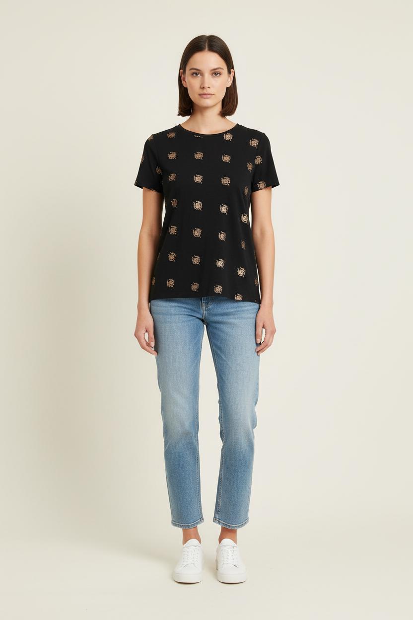 Tee-shirt Noir et Doré - Taille S/36