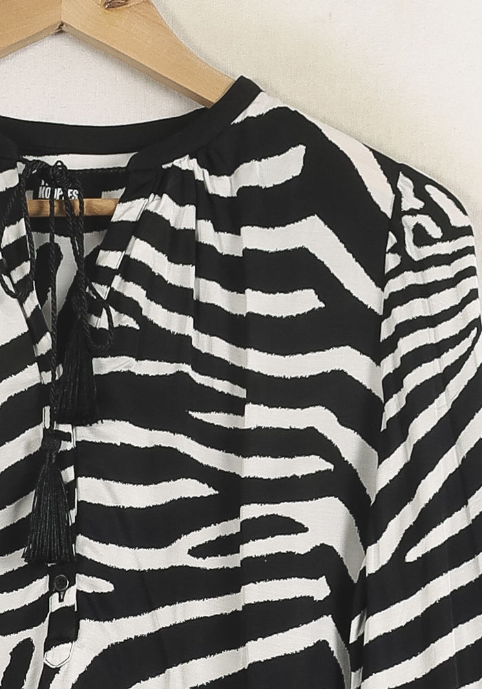 Blouse Noire et Blanche - Taille S/36