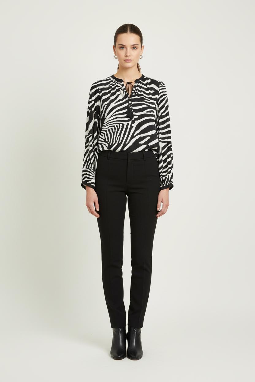 Blouse Noire et Blanche - Taille S/36