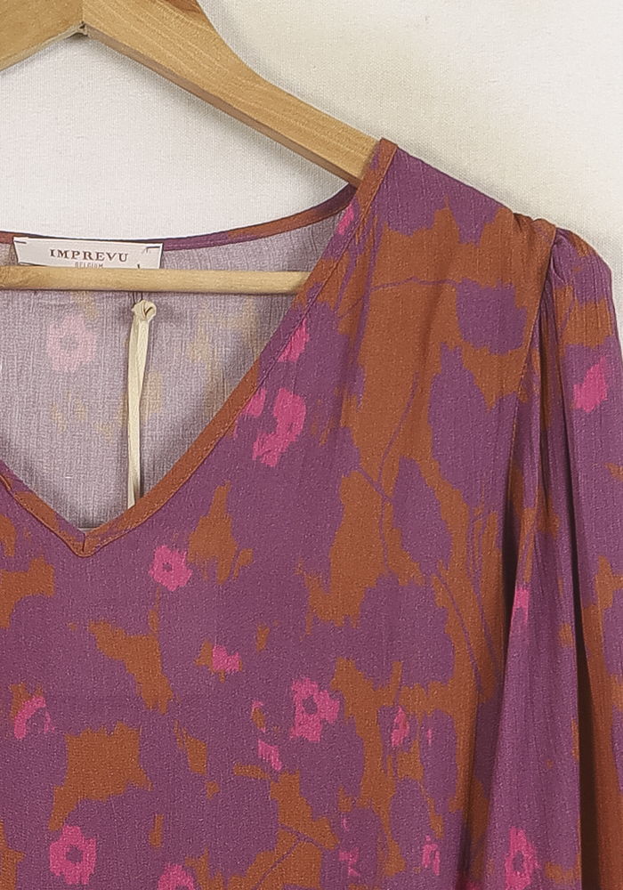 Blouse Violette et Marron - Taille XL/42