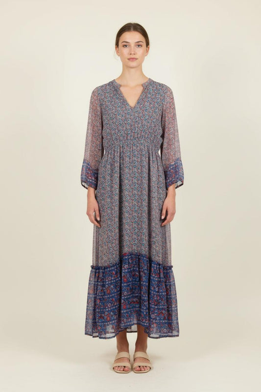 Robe Longue Violette et Bleue - Taille XS/34