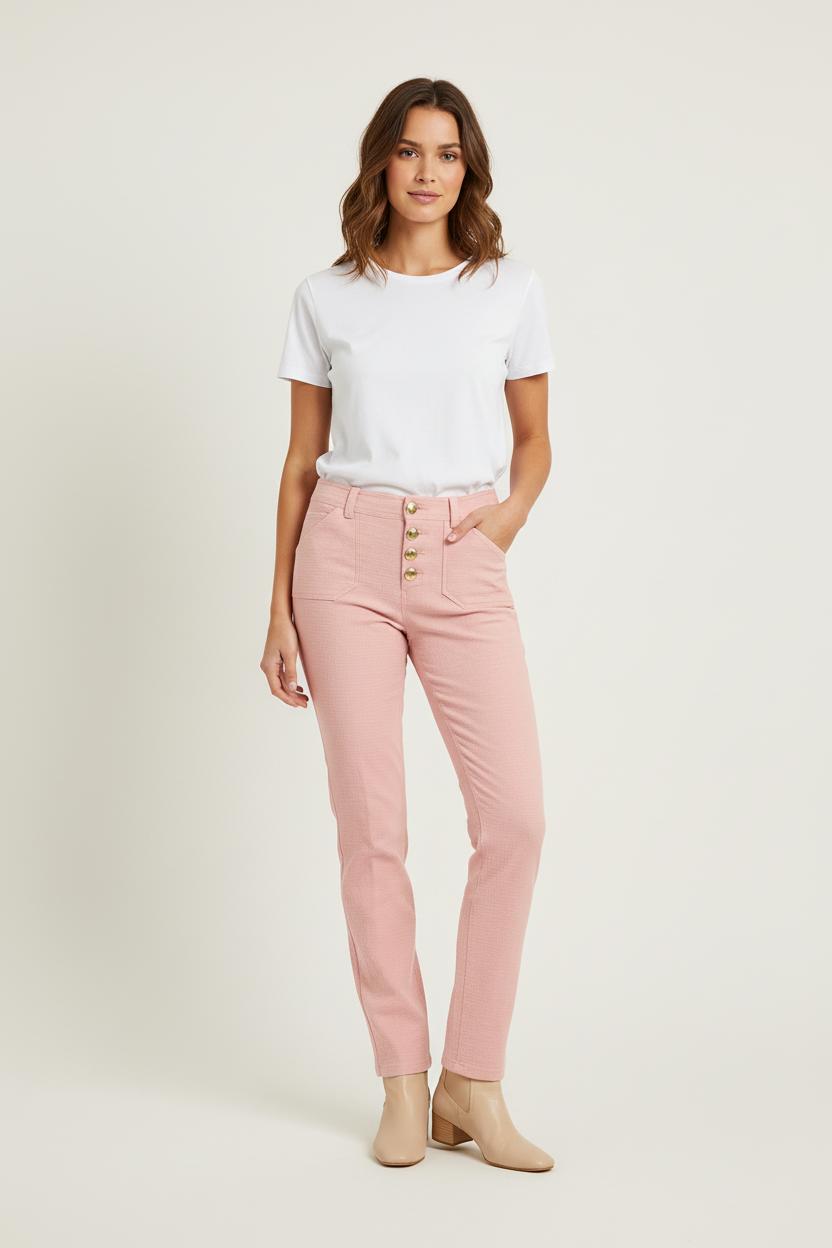 Pantalon Droit Rose - Taille S/36
