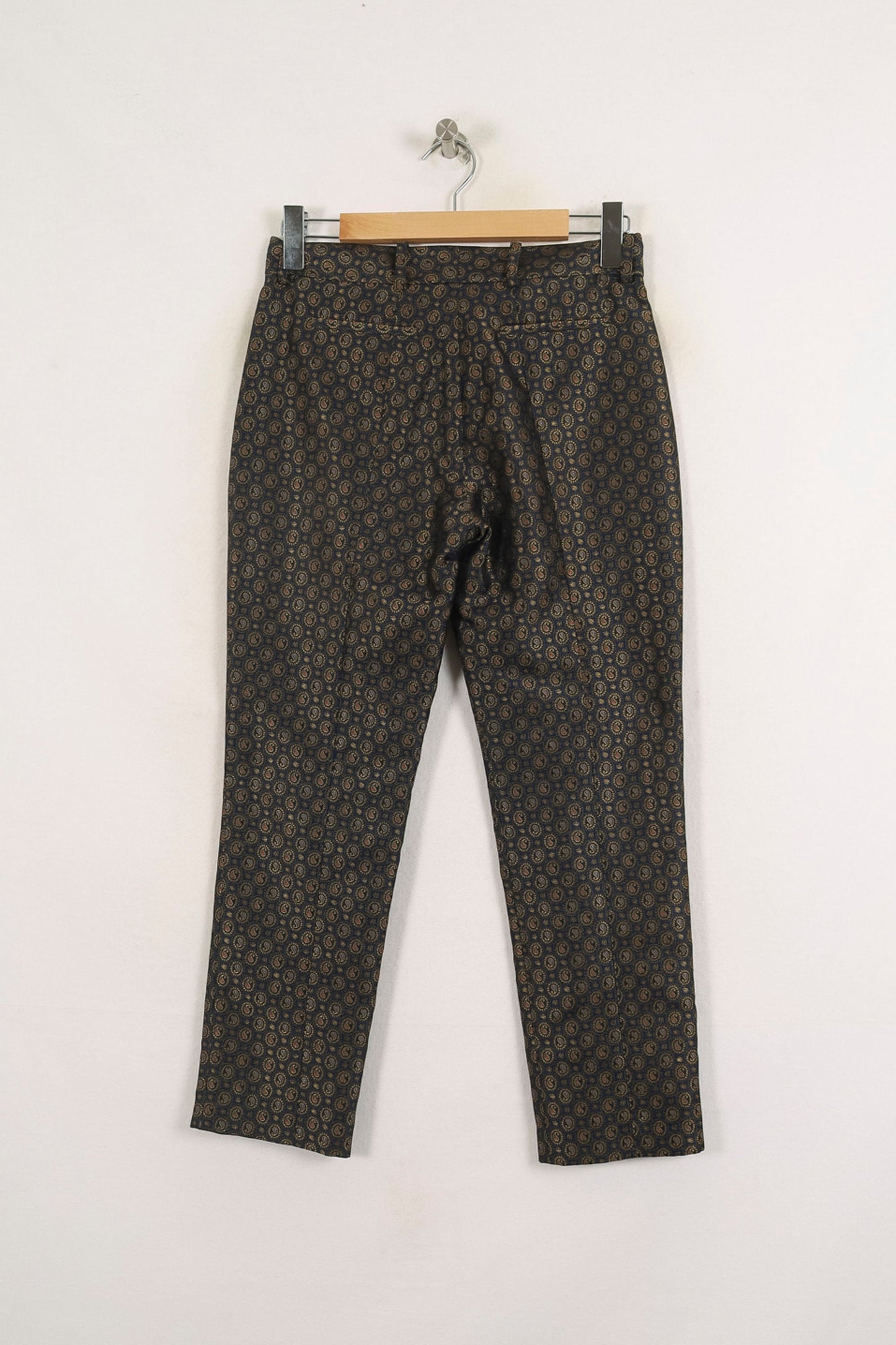 Pantalon Cigarette Bleu et Doré - Taille S/36