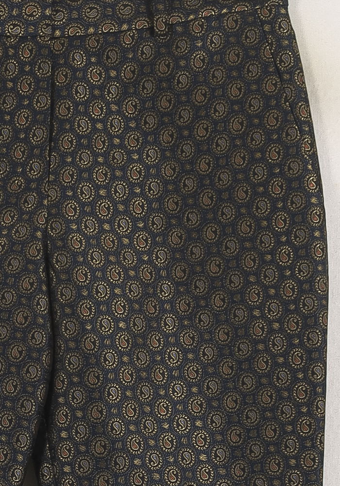 Pantalon Cigarette Bleu et Doré - Taille S/36