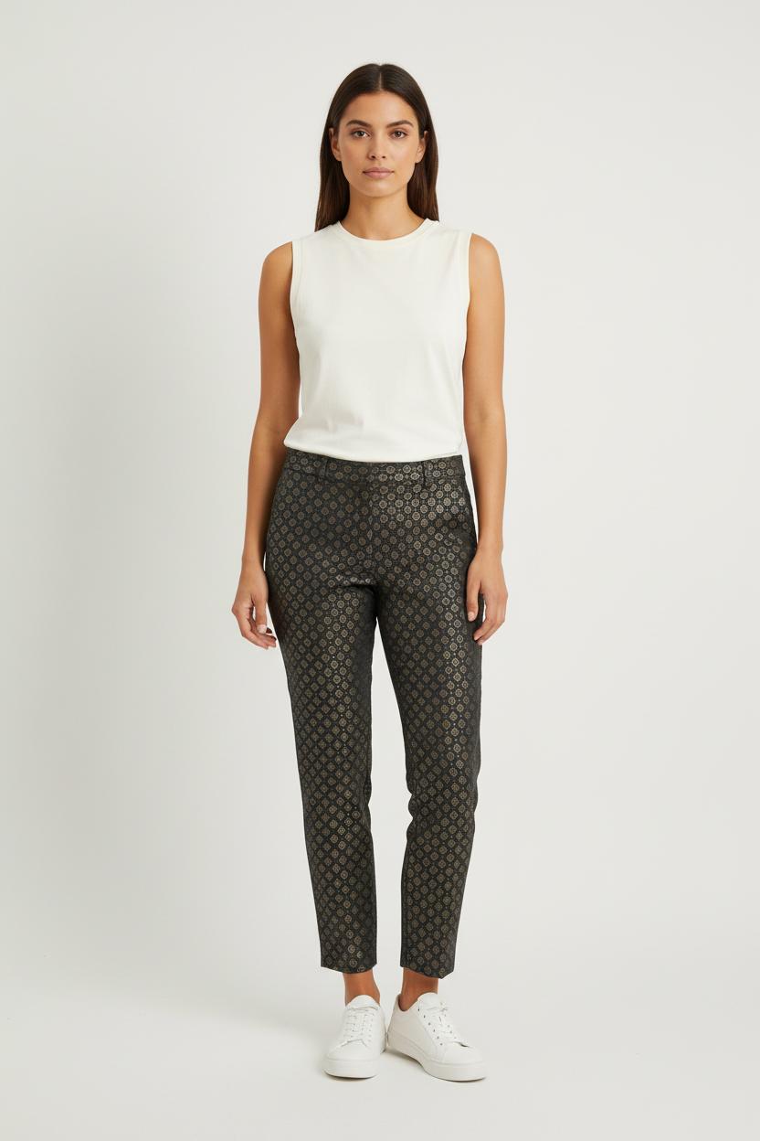 Pantalon Cigarette Bleu et Doré - Taille S/36