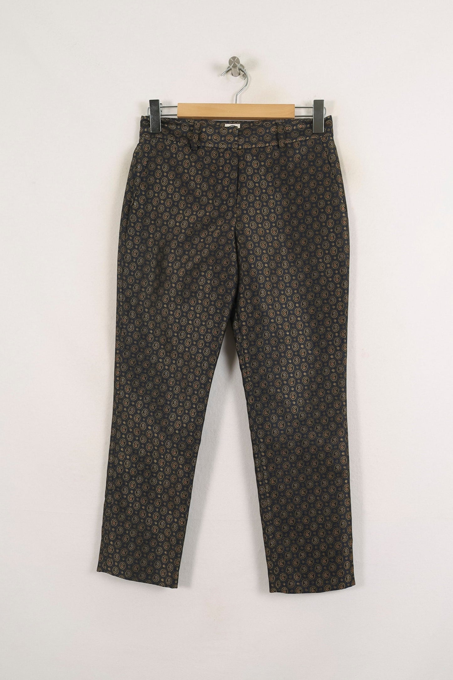 Pantalon Cigarette Bleu et Doré - Taille S/36