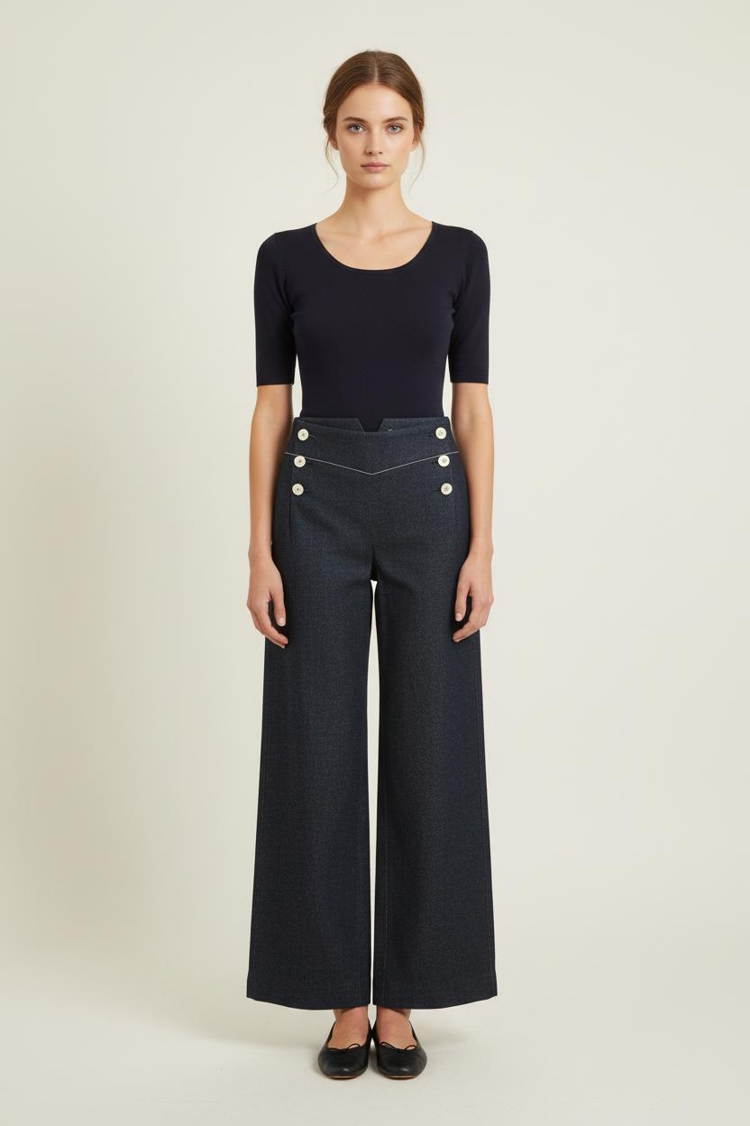 Pantalon Large Bleu - Taille S/36