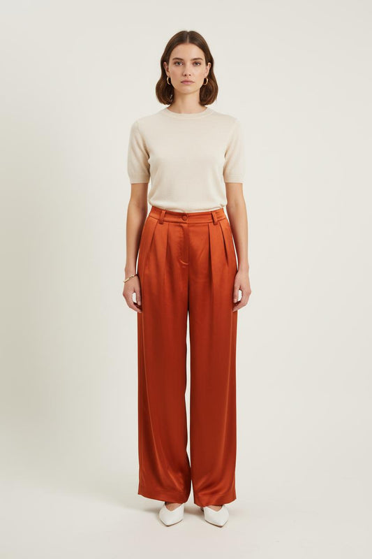 Pantalon Large Bordeaux - Taille S/36