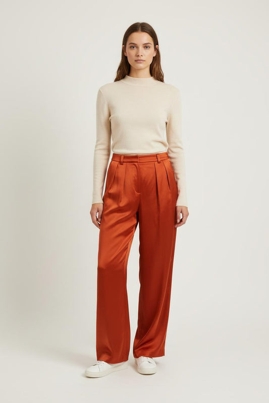 Pantalon Large Bordeaux - Taille L/40