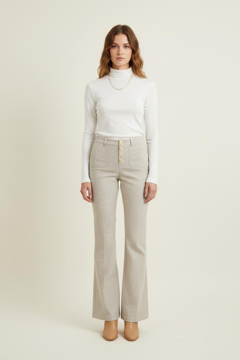 Pantalon Évasé Gris - Taille S/36