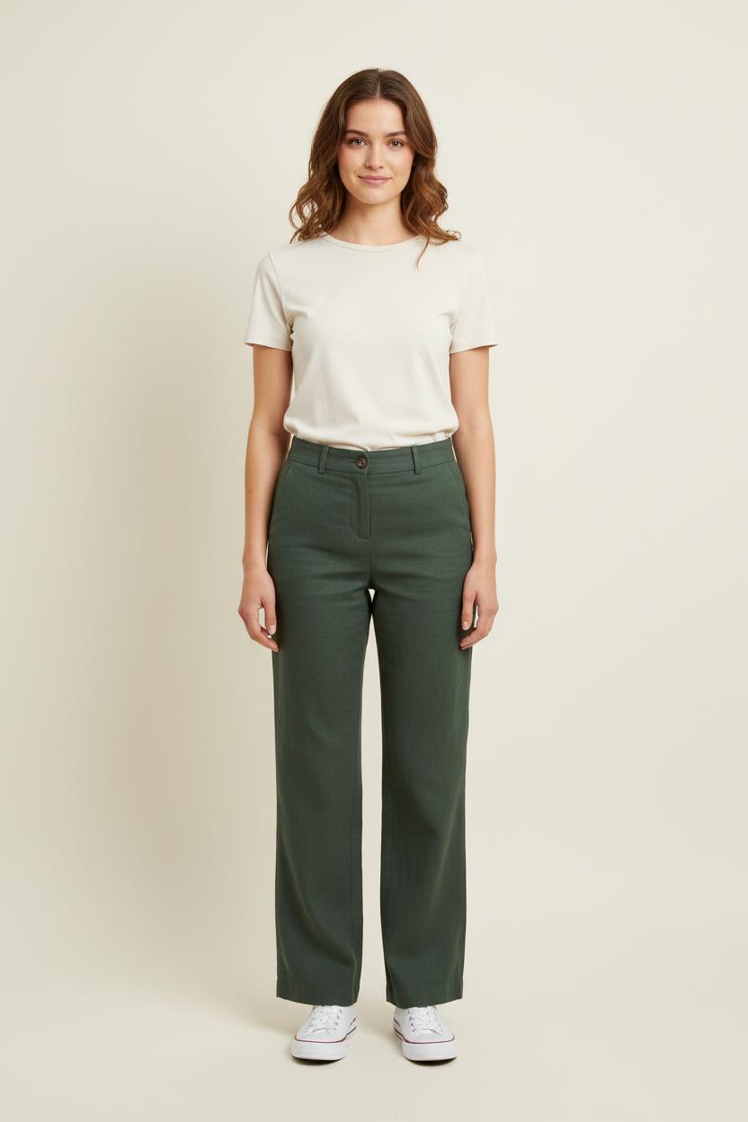 Pantalon Large Vert - Taille S/36