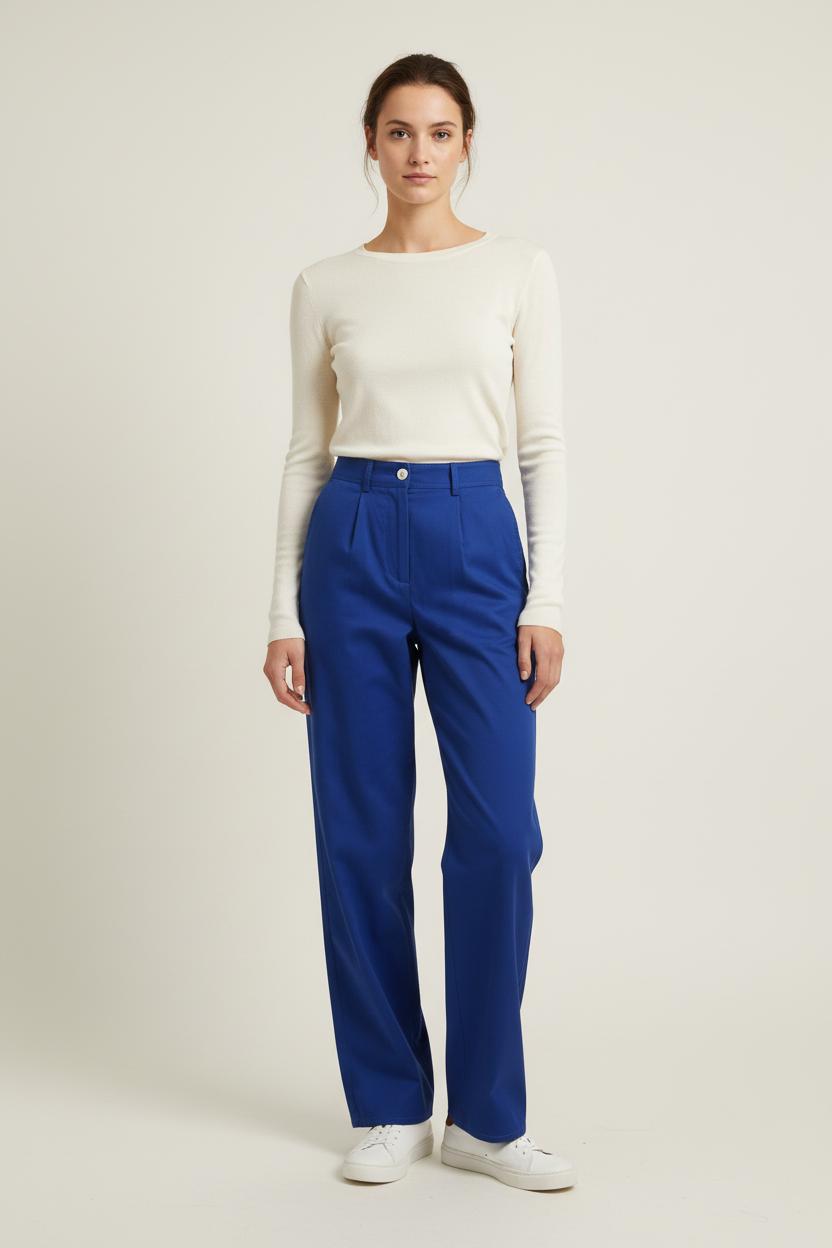 Pantalon Droit Bleu - Taille S/36