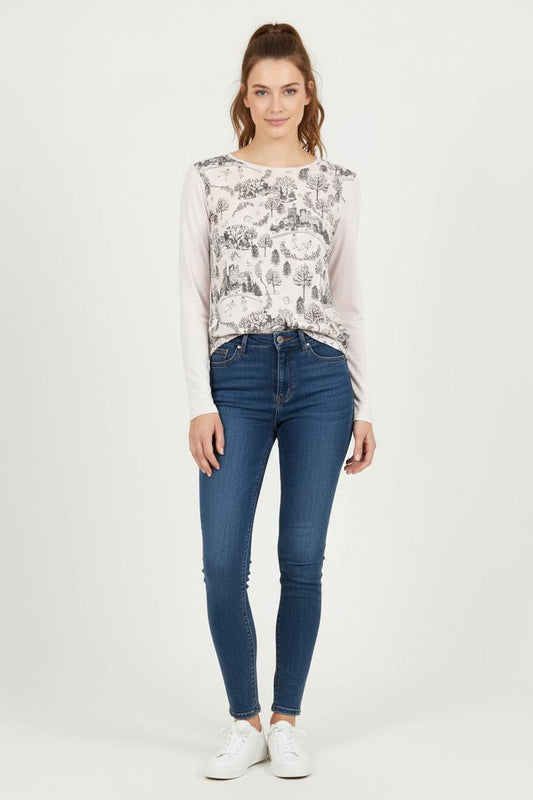 Tee-shirt Manches Longues Beige - Taille XS/34