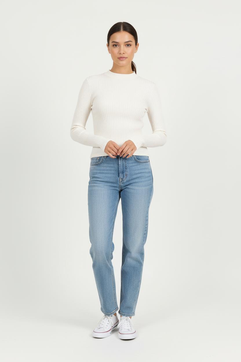 T-shirt Manche Longue Blanc - Taille XS/34