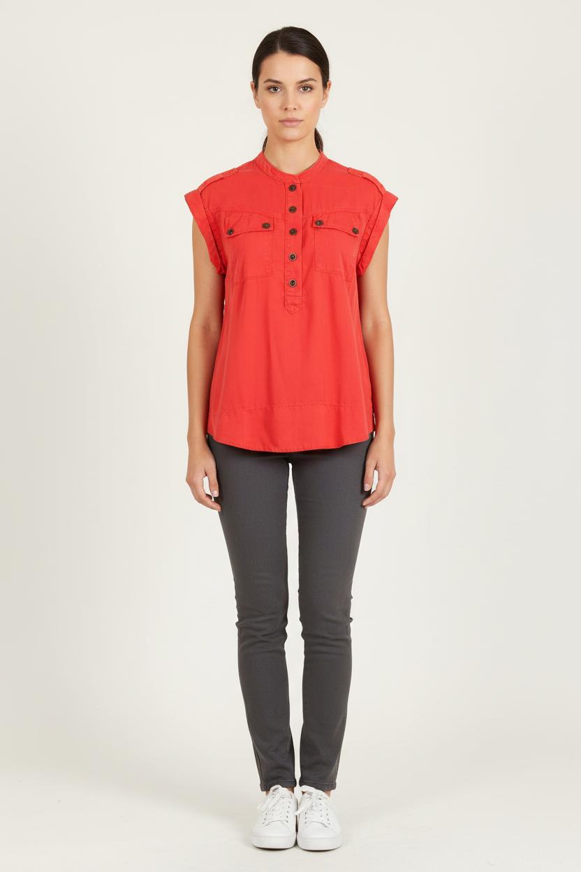 Chemise Manche Courte Orange - Taille L/40