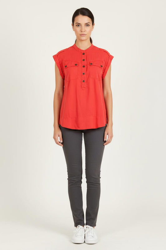 Chemise Manche Courte Orange - Taille L/40