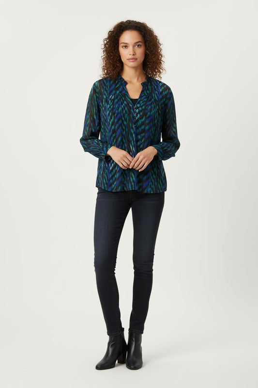 Blouse Bleu et Noir - Taille L/40