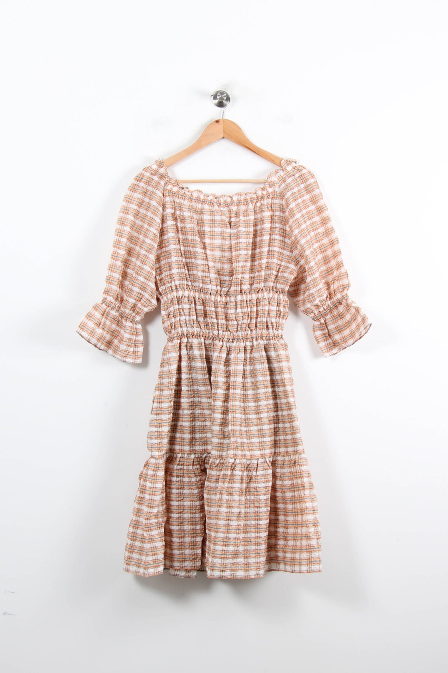 Robe Courte Orange et Blanche - Taille S/36