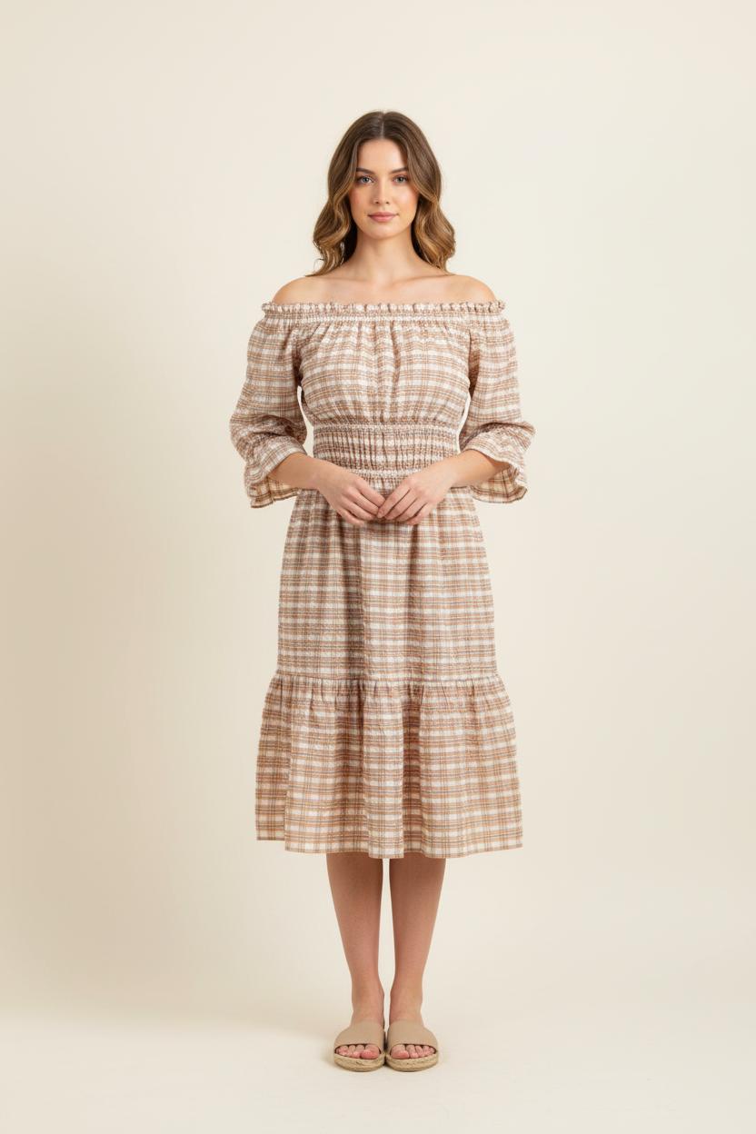 Robe Courte Orange et Blanche - Taille S/36