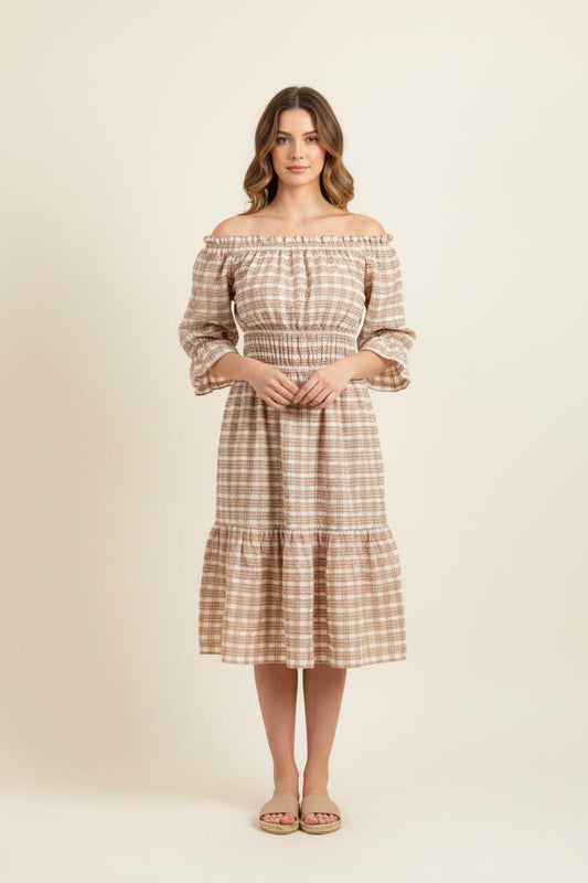 Robe Courte Orange et Blanche - Taille S/36