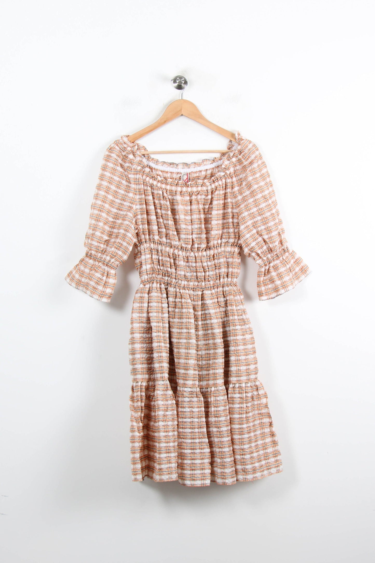 Robe Courte Orange et Blanche - Taille S/36