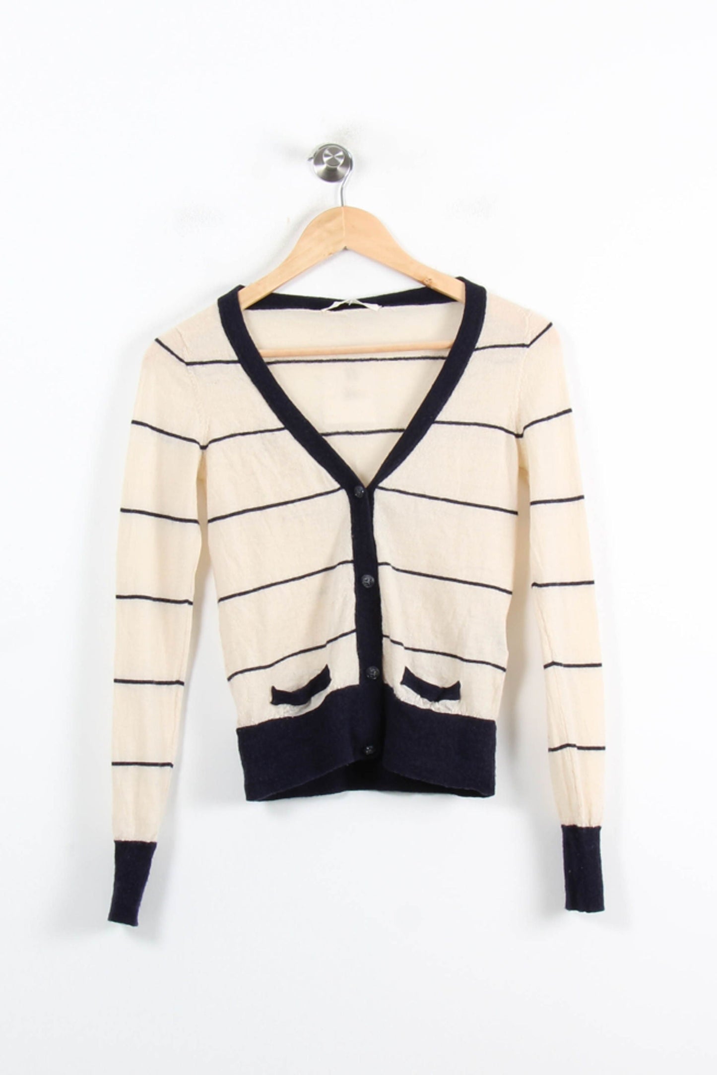 Cardigan Blanc et Bleu Marine - Taille XS/34