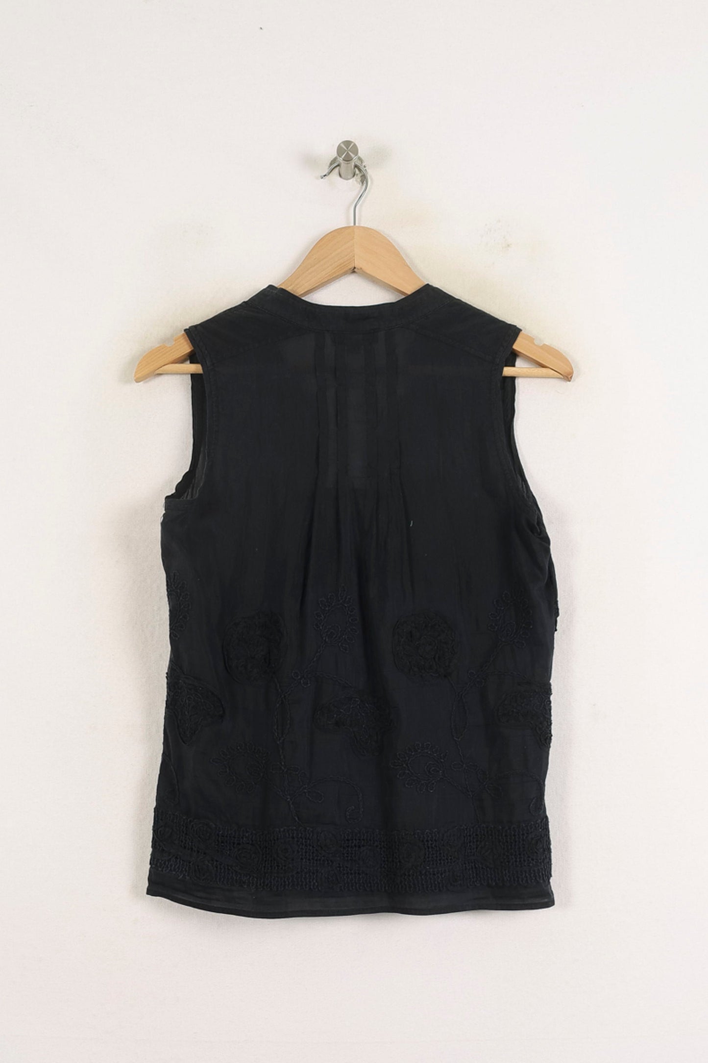 Blouse Sans Manches Noire - Taille S/36