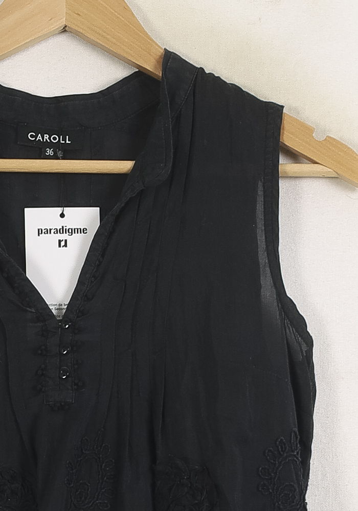 Blouse Sans Manches Noire - Taille S/36