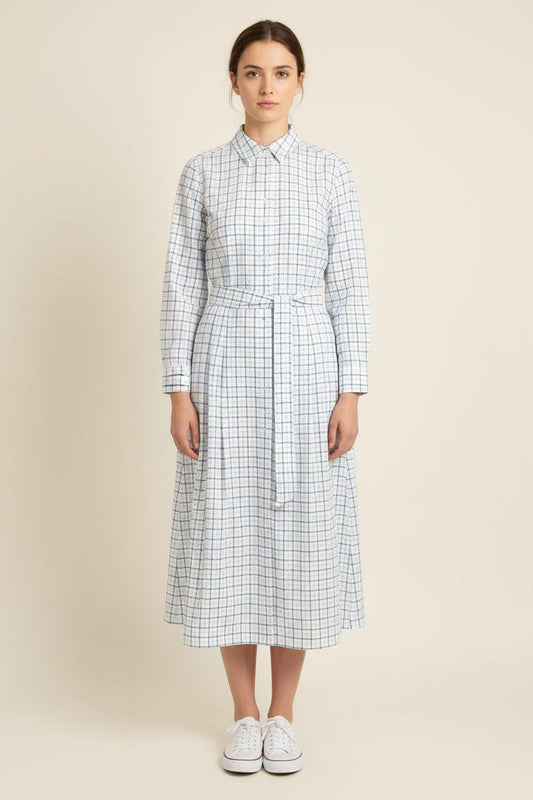 Robe Chemise Blanche et Bleue - Taille S/36