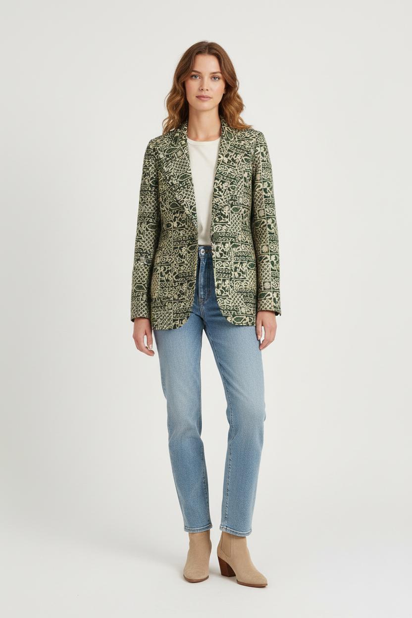 Blazer Vert et Beige - Taille M/38