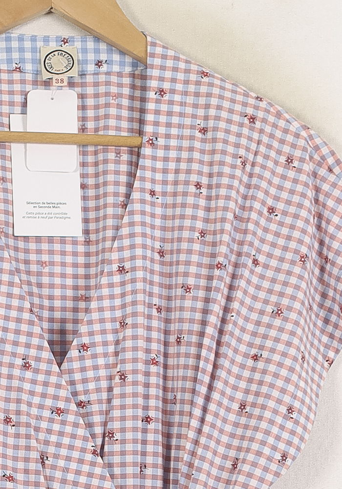 Robe Portefeuille Rose et Blanc - Taille S/36