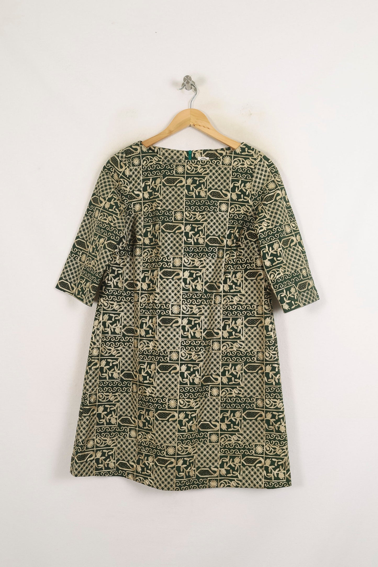 Robe Droite Verte et Blanche - Taille S/36