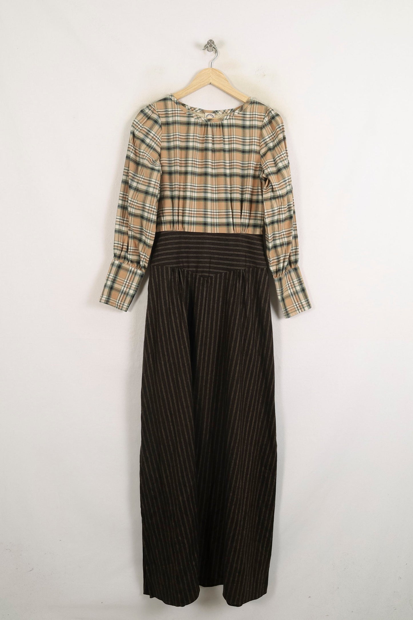 Robe Longue Marron et Beige - Taille S/36