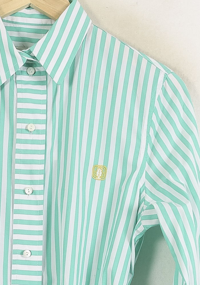 Robe Chemise Verte et Blanche - Taille S/36