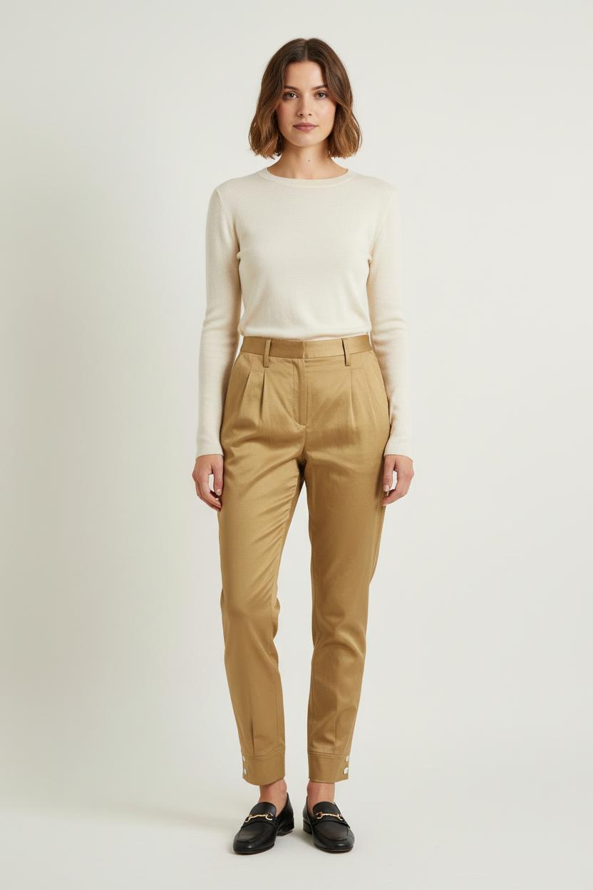 Pantalon Cigarette Beige - Taille S/36