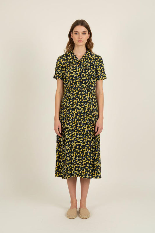 Robe Midi Bleu et Jaune - Taille S/36