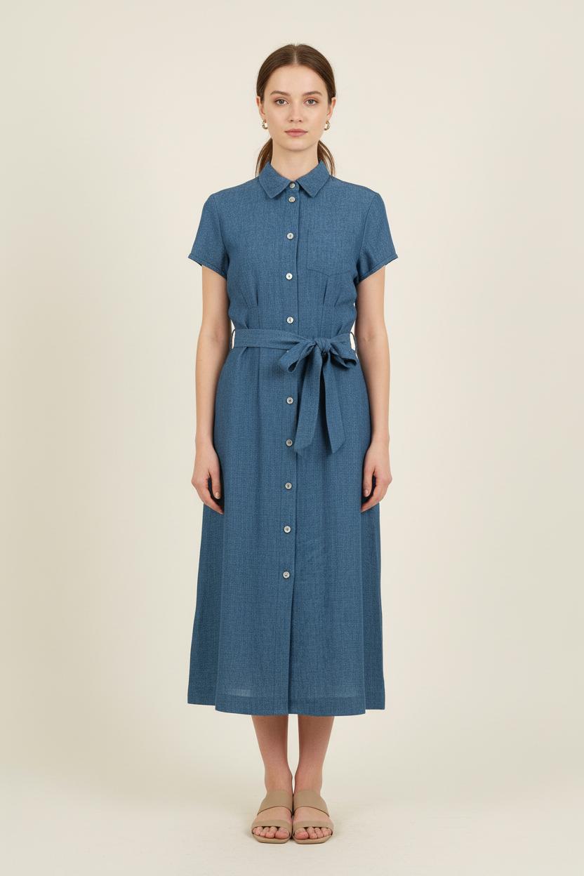 Robe Chemisier Bleue - Taille S/36