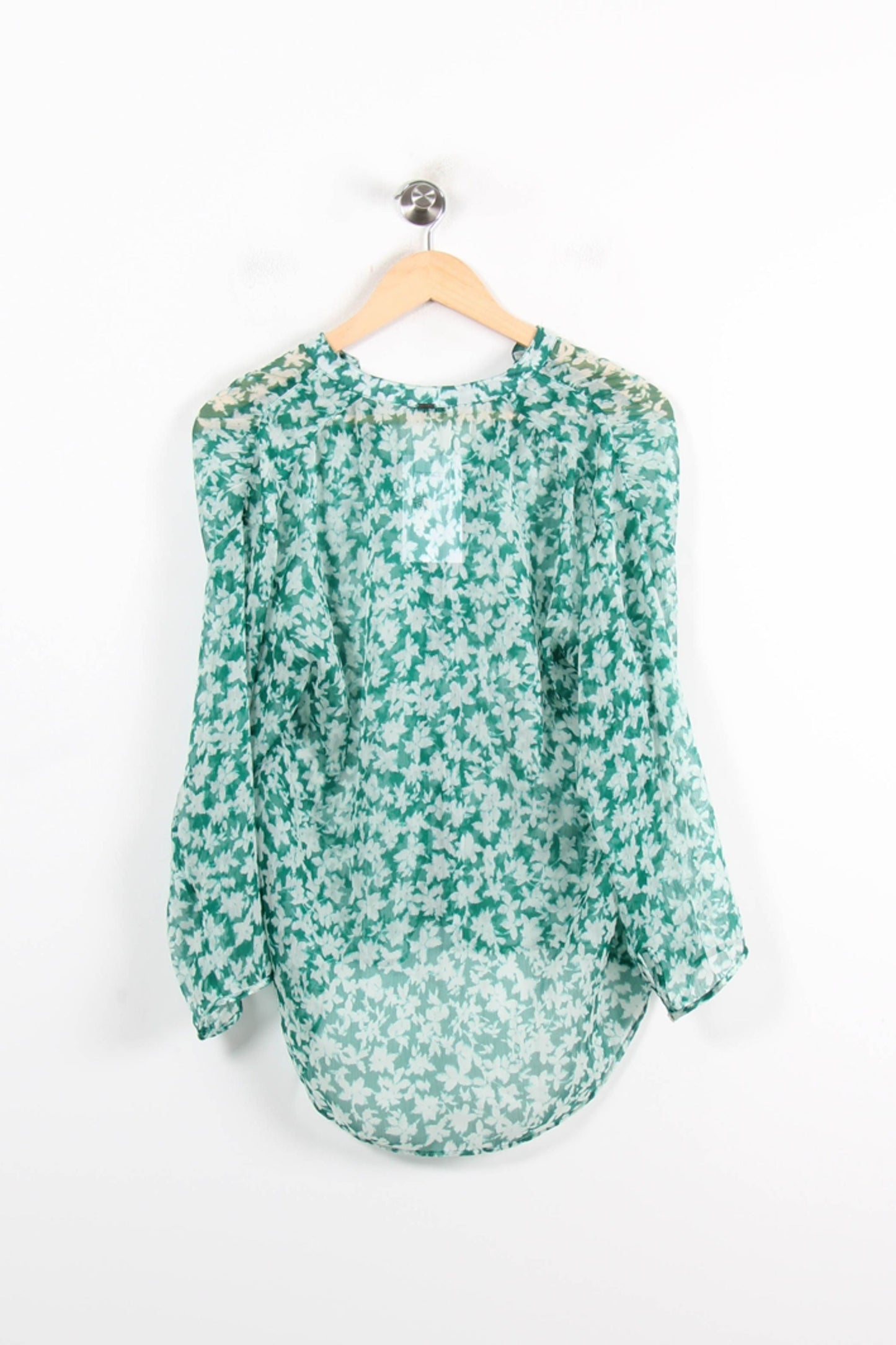 Blouse Verte et Blanche - Taille XS/34