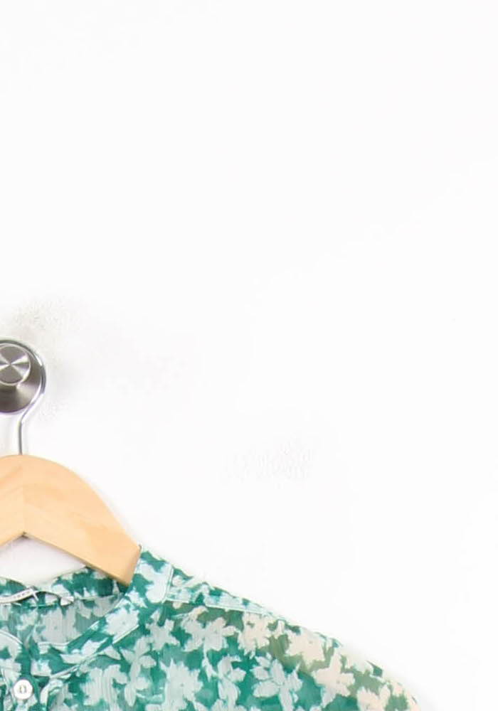 Blouse Verte et Blanche - Taille XS/34