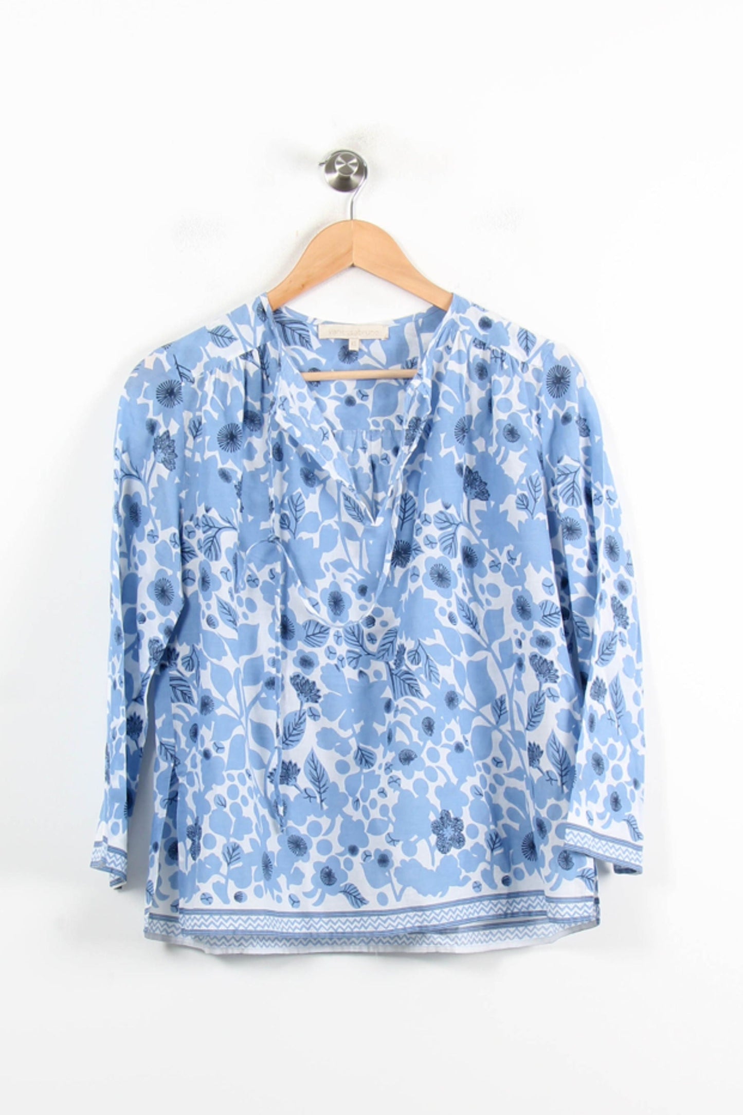 Blouse Fleurie Bleue - Taille XS/34
