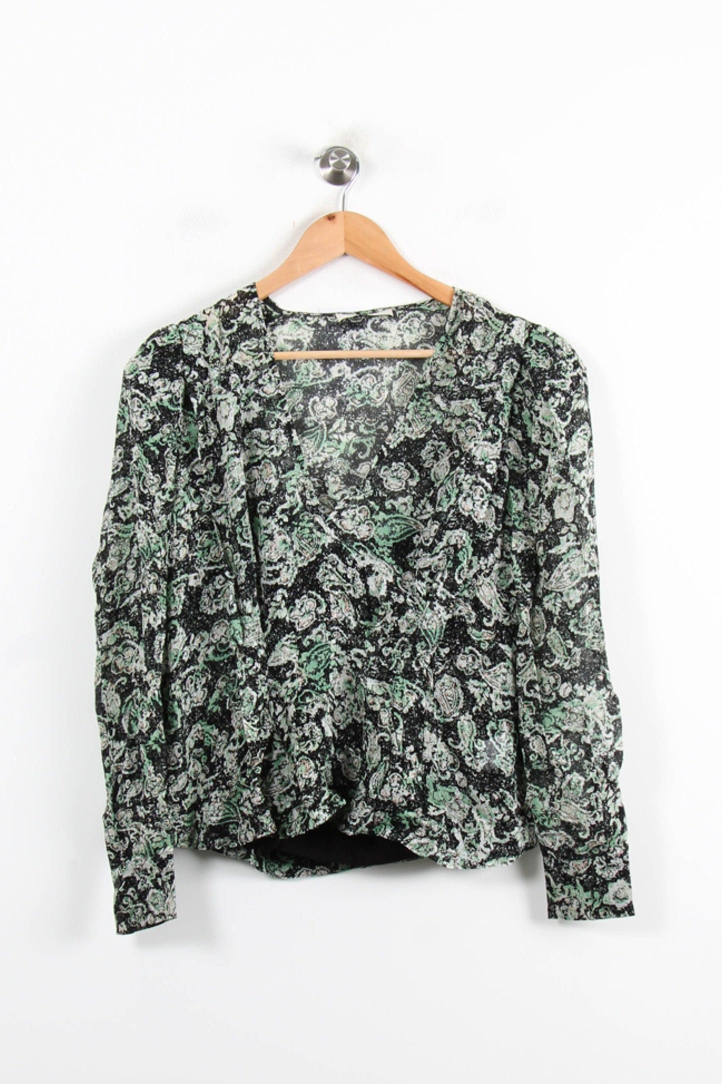 Blouse Noire et Verte - Taille XS/34