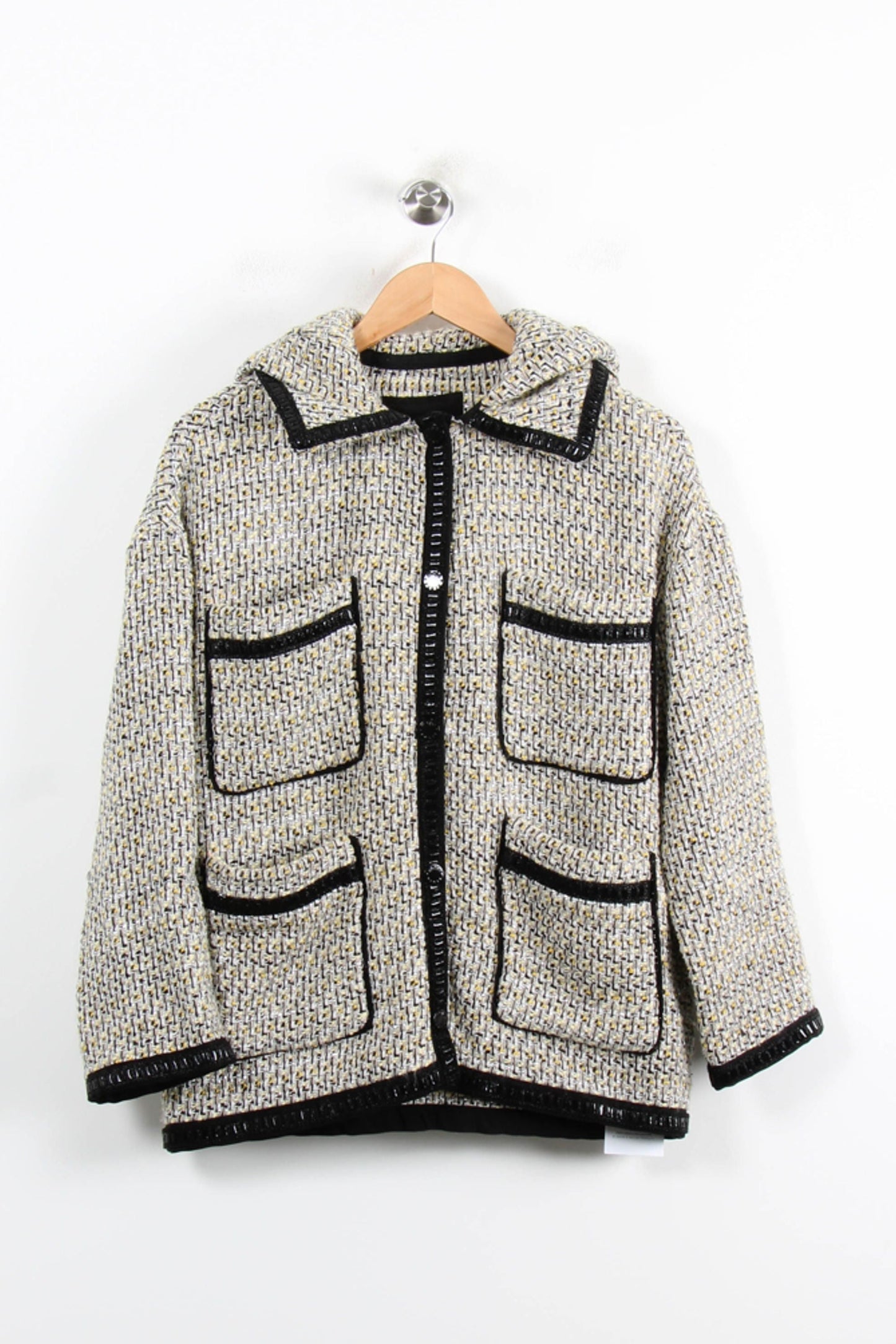 Veste en Laine Beige et Noir - Taille XS/34