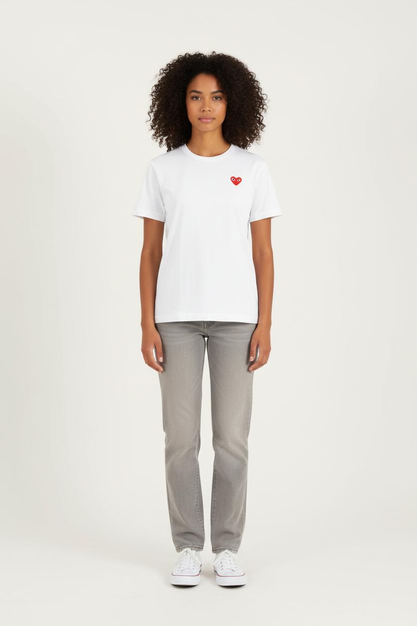 T-shirt Blanc et Rouge - Taille S/36