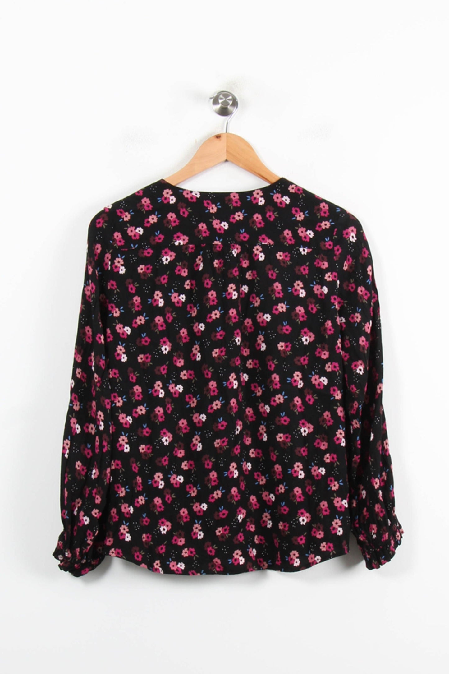 Blouse Noire et Rose - Taille S/36