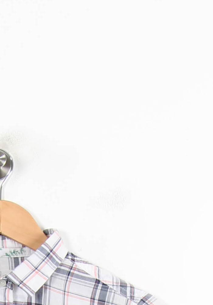 Chemise à Carreaux Blanche et Bleue - Taille S/36